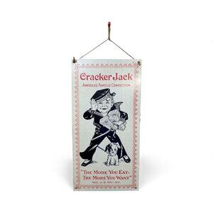 Vintage Cracker Jack Tin Sign Advertising Americas Famous Confection Decorative